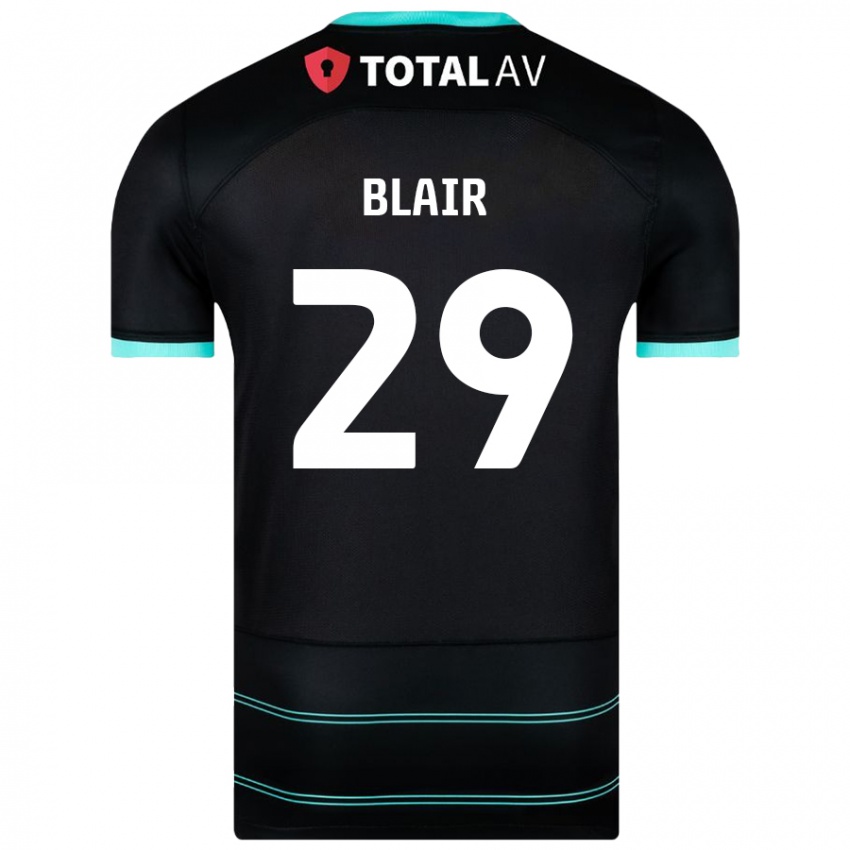 Hombre Camiseta Harvey Blair #29 Negro 2ª Equipación 2024/25 La Camisa Chile