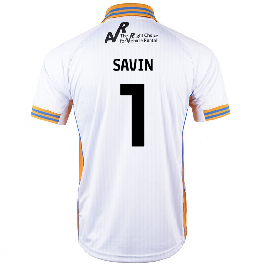 Hombre Camiseta Toby Savin #1 Blanco 2ª Equipación 2024/25 La Camisa Chile