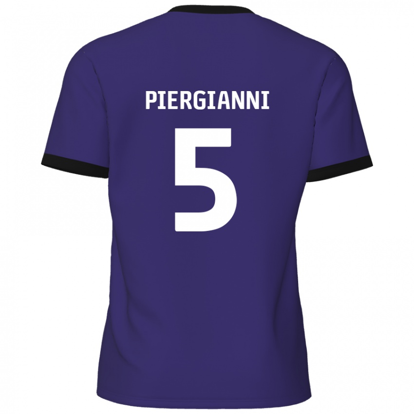 Hombre Camiseta Carl Piergianni #5 Púrpura 2ª Equipación 2024/25 La Camisa Chile