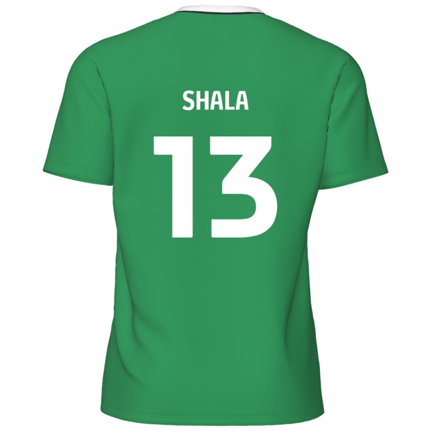 Hombre Camiseta Laurence Shala #13 Verde Rayas Blancas 2ª Equipación 2024/25 La Camisa Chile