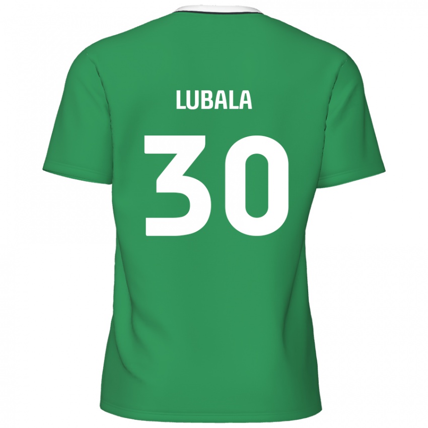 Hombre Camiseta Bez Lubala #30 Verde Rayas Blancas 2ª Equipación 2024/25 La Camisa Chile