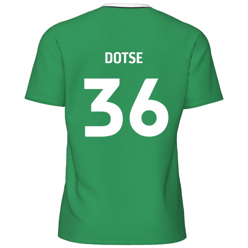 Hombre Camiseta Jahiem Dotse #36 Verde Rayas Blancas 2ª Equipación 2024/25 La Camisa Chile