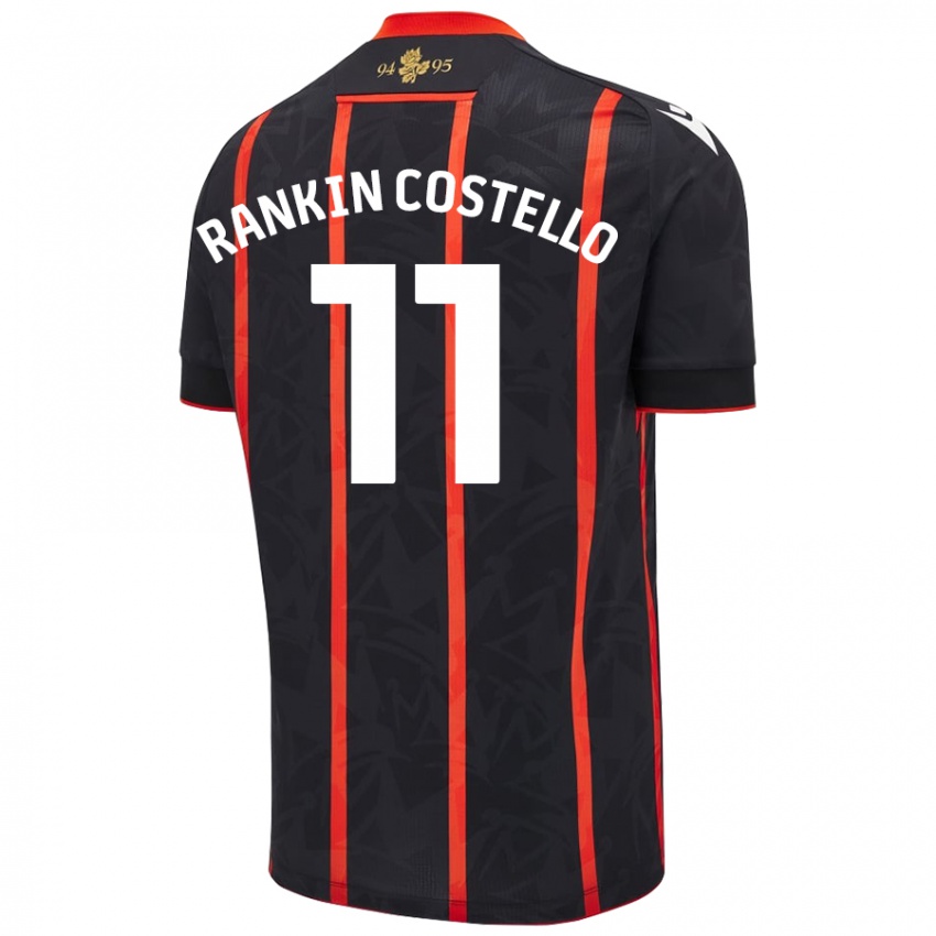 Hombre Camiseta Joe Rankin-Costello #11 Negro Rojo 2ª Equipación 2024/25 La Camisa Chile