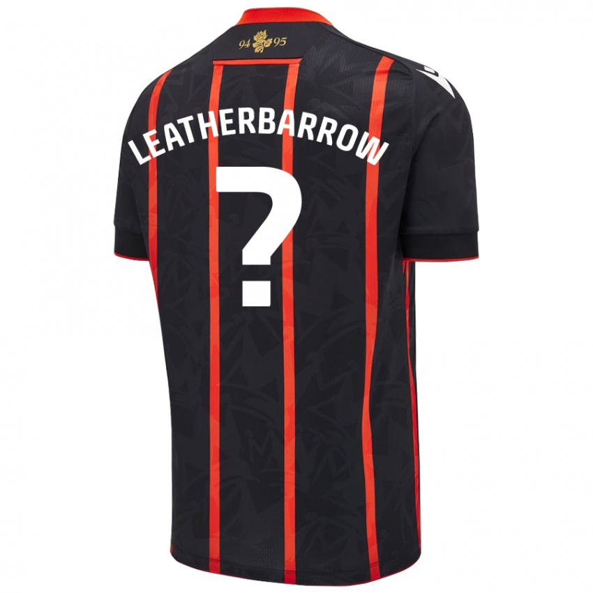 Hombre Camiseta Freddie Leatherbarrow #0 Negro Rojo 2ª Equipación 2024/25 La Camisa Chile