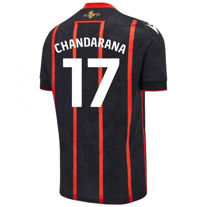 Hombre Camiseta Millie Chandarana #17 Negro Rojo 2ª Equipación 2024/25 La Camisa Chile