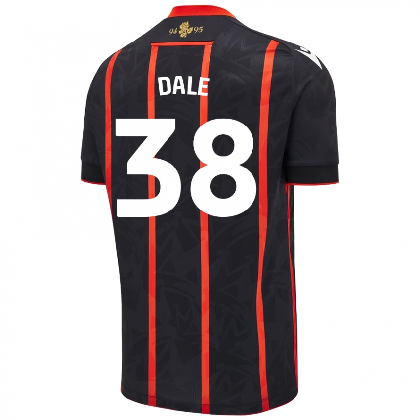 Hombre Camiseta Natasha Dale #38 Negro Rojo 2ª Equipación 2024/25 La Camisa Chile