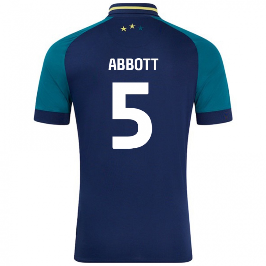 Hombre Camiseta Vicky Abbott #5 Azul Marino Verde Oscuro 2ª Equipación 2024/25 La Camisa Chile