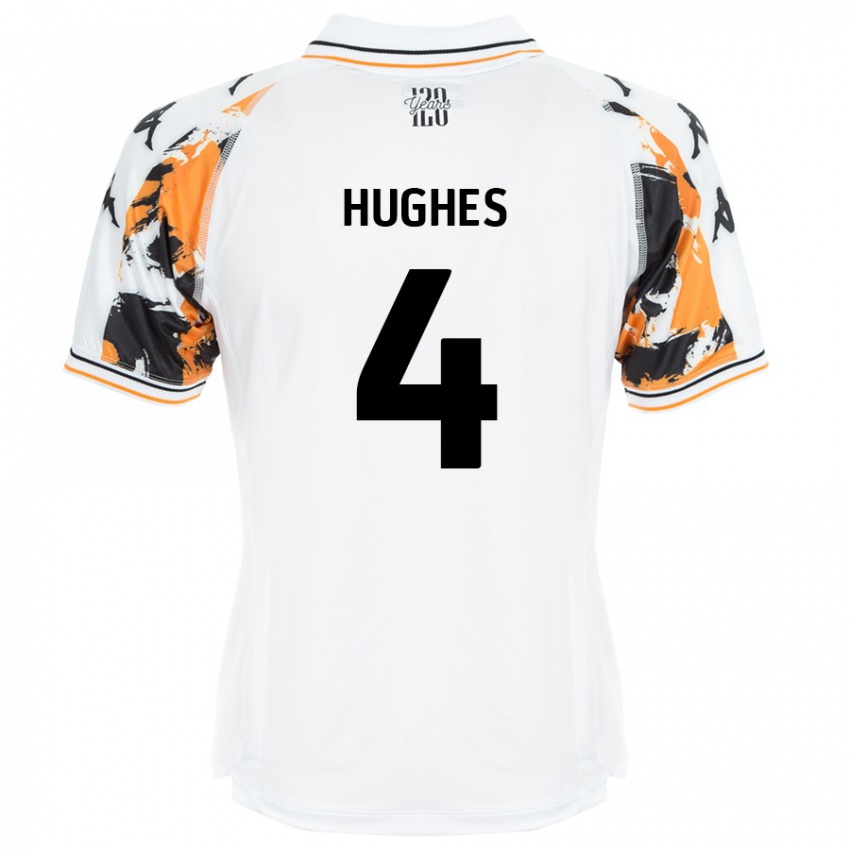 Hombre Camiseta Charlie Hughes #4 Blanco 2ª Equipación 2024/25 La Camisa Chile