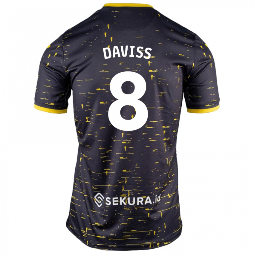 Hombre Camiseta Millie Daviss #8 Negro Amarillo 2ª Equipación 2024/25 La Camisa Chile