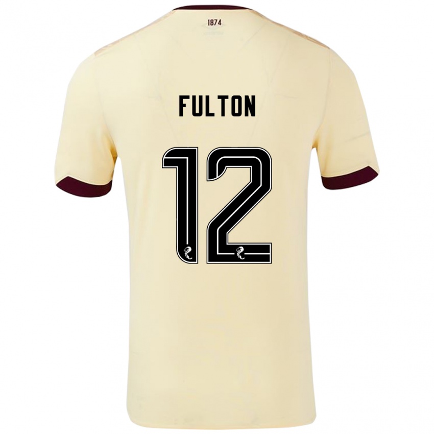 Hombre Camiseta Ryan Fulton #12 Crema Burdeos 2ª Equipación 2024/25 La Camisa Chile