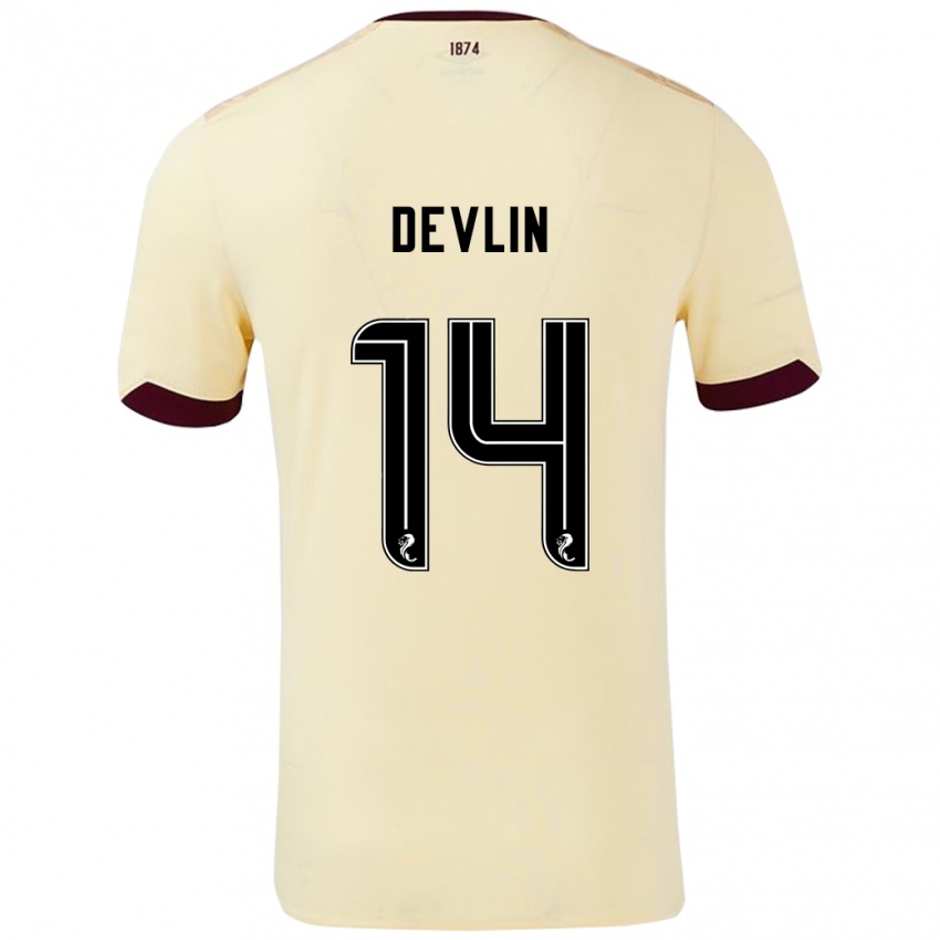 Hombre Camiseta Cammy Devlin #14 Crema Burdeos 2ª Equipación 2024/25 La Camisa Chile