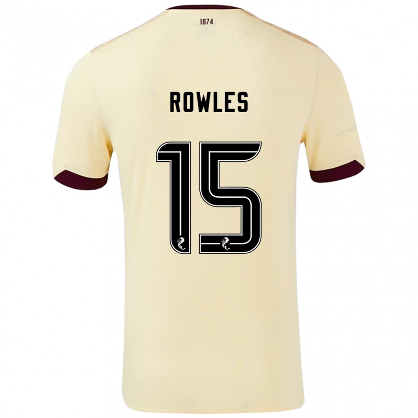 Hombre Camiseta Kye Rowles #15 Crema Burdeos 2ª Equipación 2024/25 La Camisa Chile