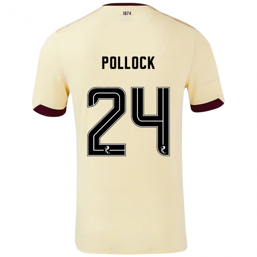 Hombre Camiseta Finlay Pollock #24 Crema Burdeos 2ª Equipación 2024/25 La Camisa Chile