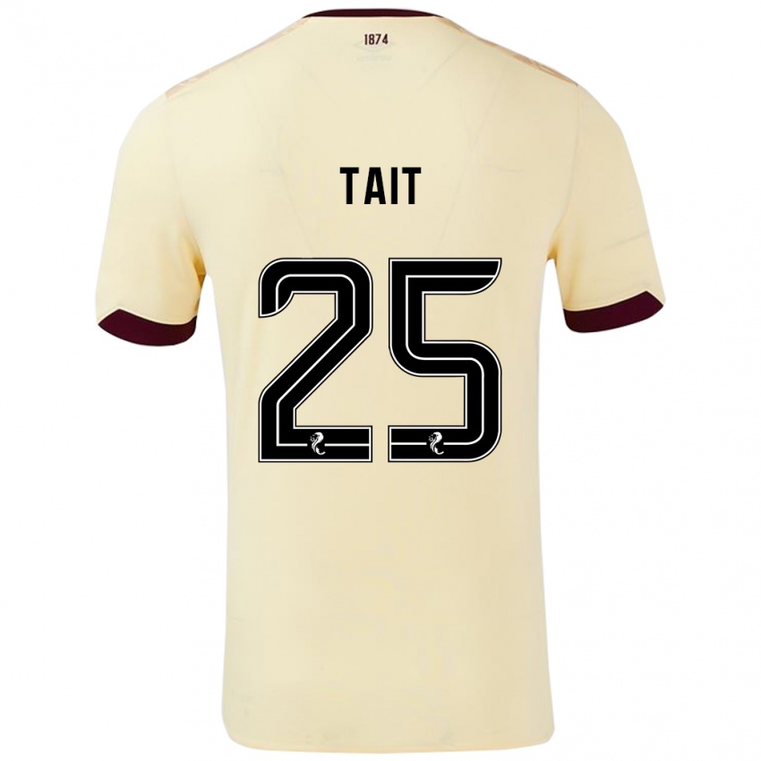 Hombre Camiseta Macaulay Tait #25 Crema Burdeos 2ª Equipación 2024/25 La Camisa Chile