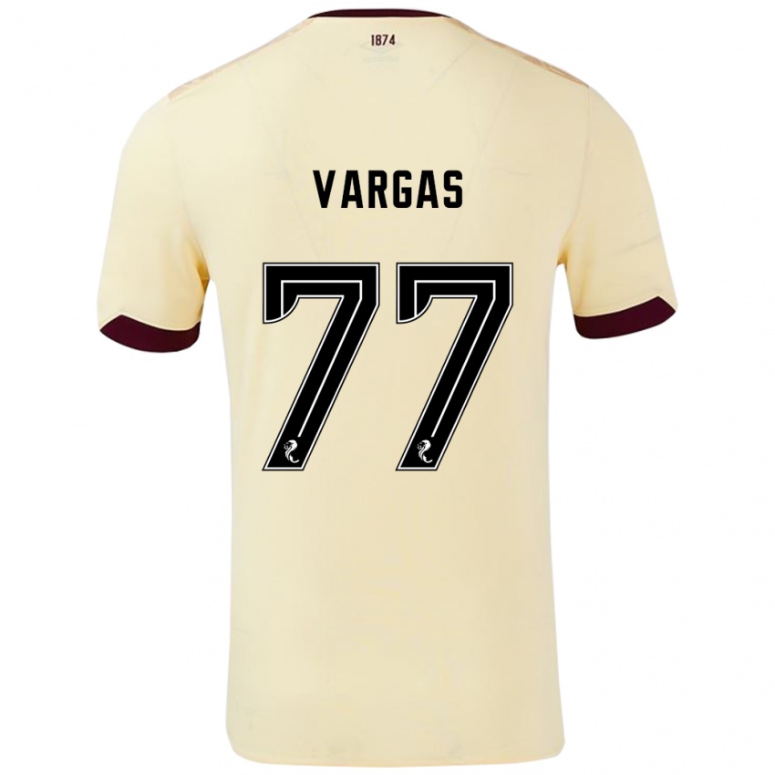 Hombre Camiseta Kenneth Vargas #77 Crema Burdeos 2ª Equipación 2024/25 La Camisa Chile