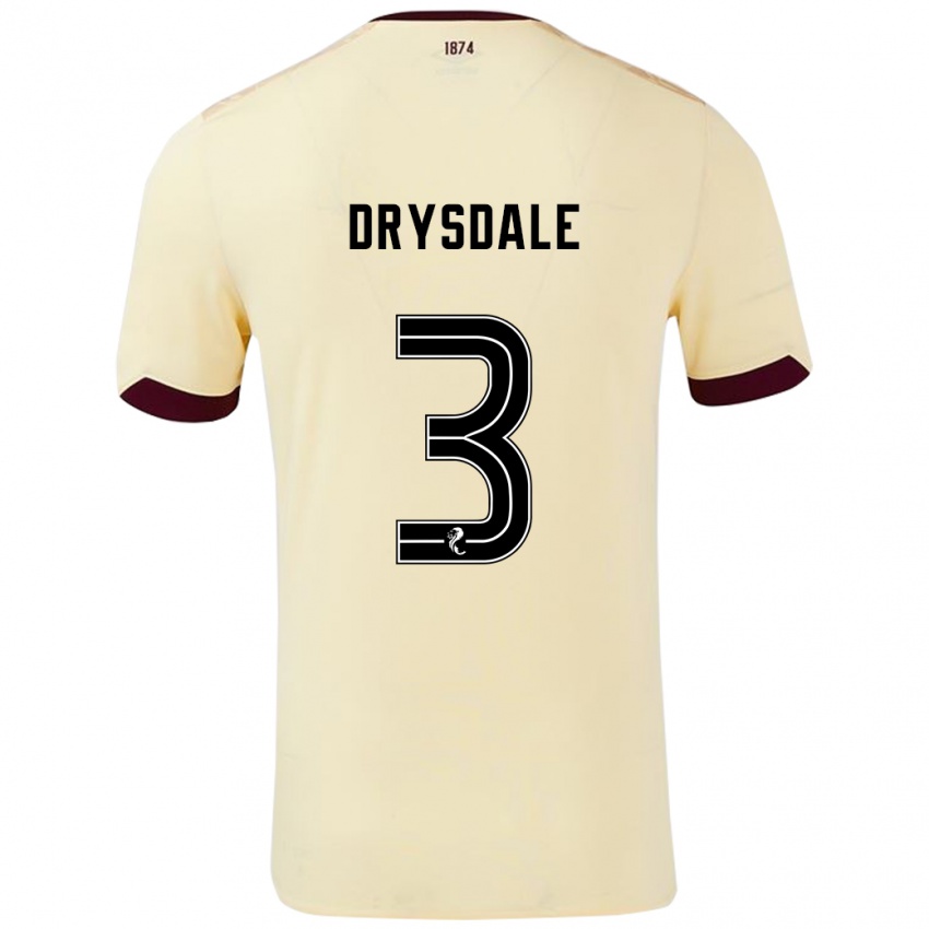 Hombre Camiseta Ethan Drysdale #3 Crema Burdeos 2ª Equipación 2024/25 La Camisa Chile