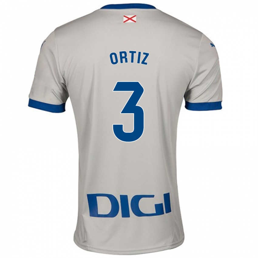 Hombre Camiseta Eneko Ortiz #3 Gris Claro 2ª Equipación 2024/25 La Camisa Chile