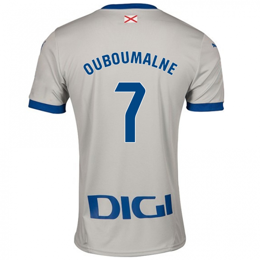 Hombre Camiseta Ibra Ouboumalne #7 Gris Claro 2ª Equipación 2024/25 La Camisa Chile