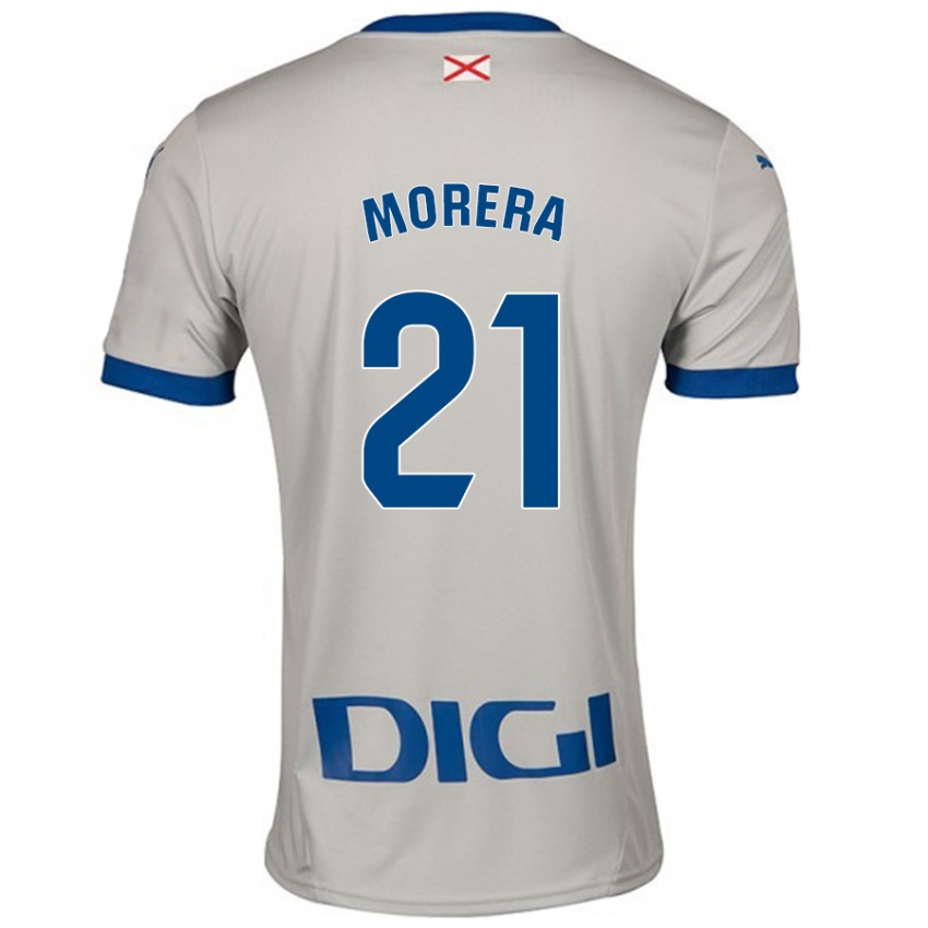 Hombre Camiseta Carla Morera #21 Gris Claro 2ª Equipación 2024/25 La Camisa Chile