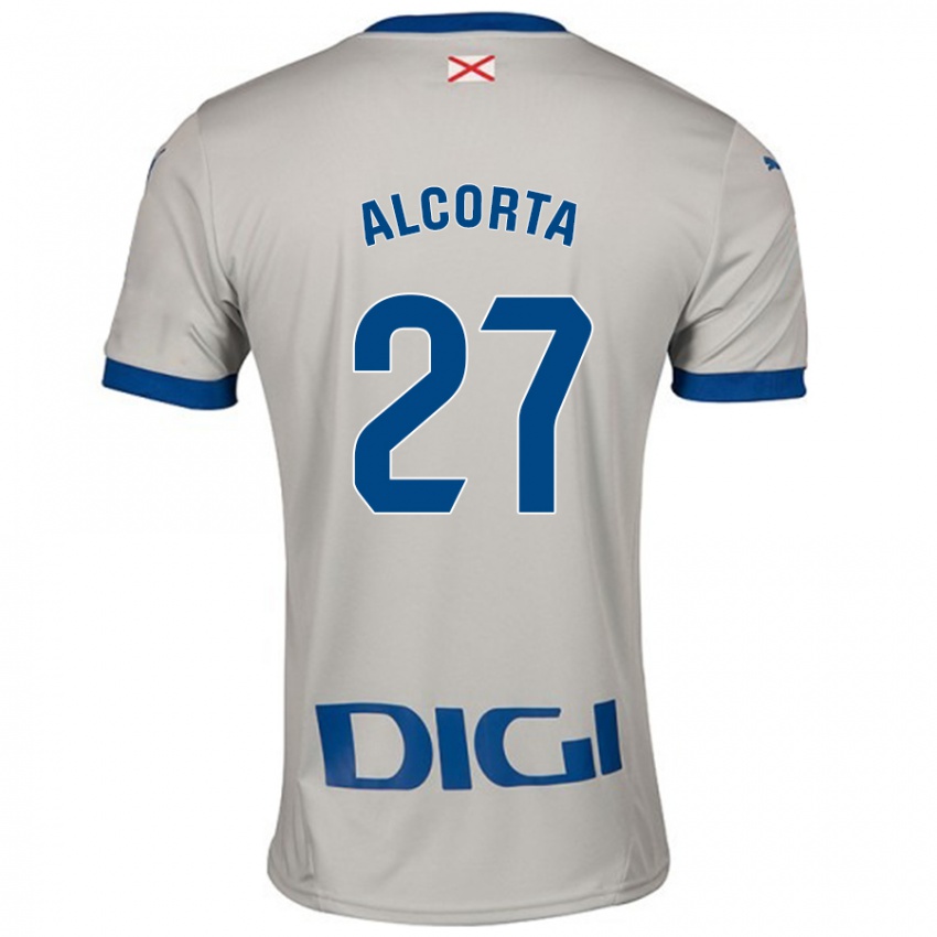 Hombre Camiseta Alaitz Alcorta #27 Gris Claro 2ª Equipación 2024/25 La Camisa Chile