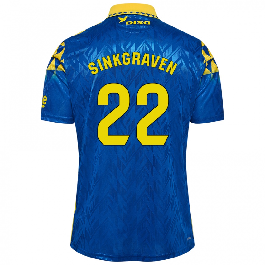 Hombre Camiseta Daley Sinkgraven #22 Azul Amarillo 2ª Equipación 2024/25 La Camisa Chile