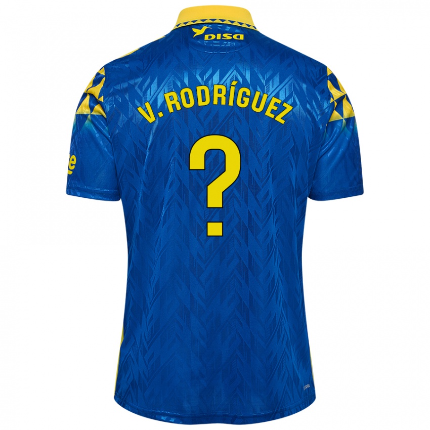 Hombre Camiseta Carlos Vicente Rodríguez #0 Azul Amarillo 2ª Equipación 2024/25 La Camisa Chile