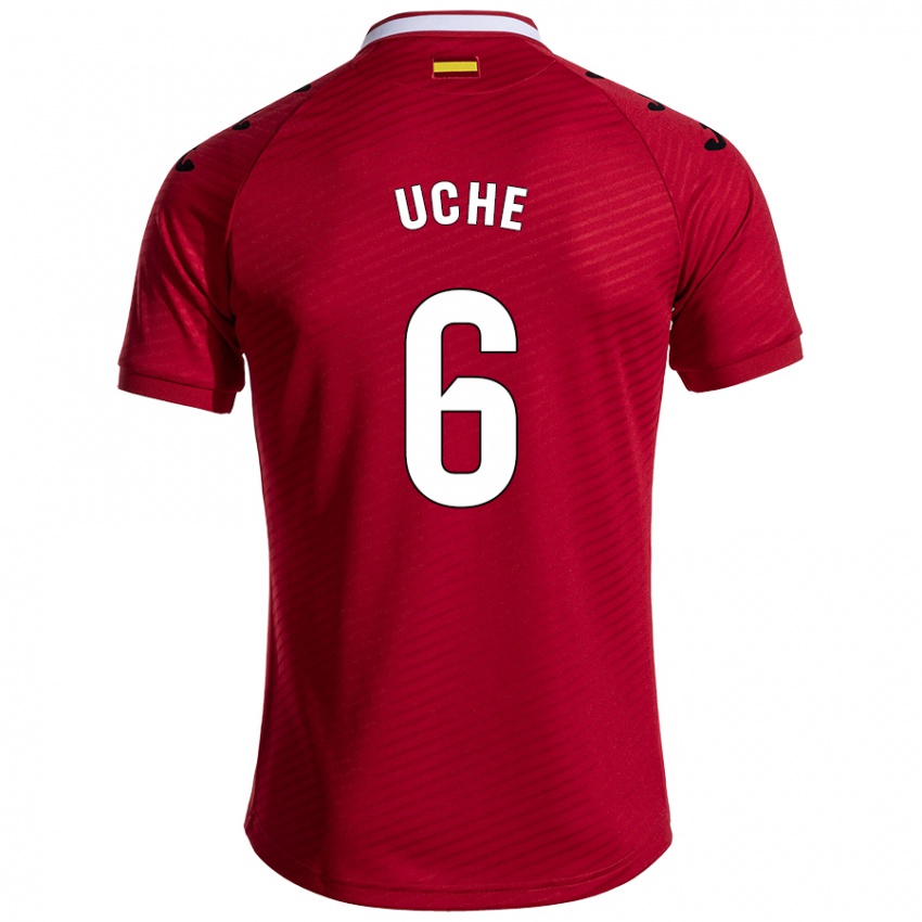 Hombre Camiseta Chrisantus Uche #6 Rojo Oscuro 2ª Equipación 2024/25 La Camisa Chile