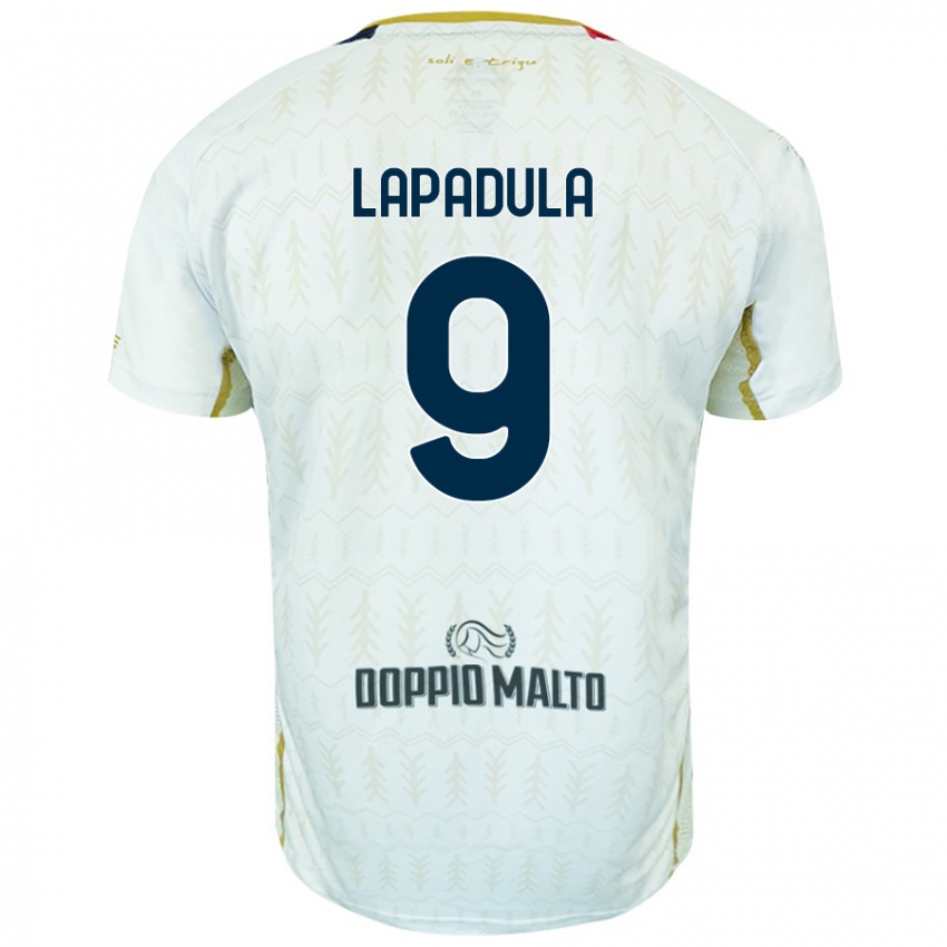 Hombre Camiseta Gianluca Lapadula #9 Blanco 2ª Equipación 2024/25 La Camisa Chile