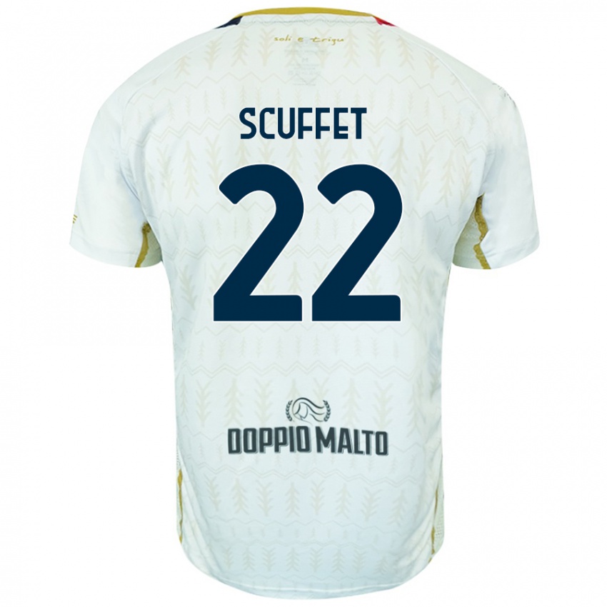 Hombre Camiseta Simone Scuffet #22 Blanco 2ª Equipación 2024/25 La Camisa Chile