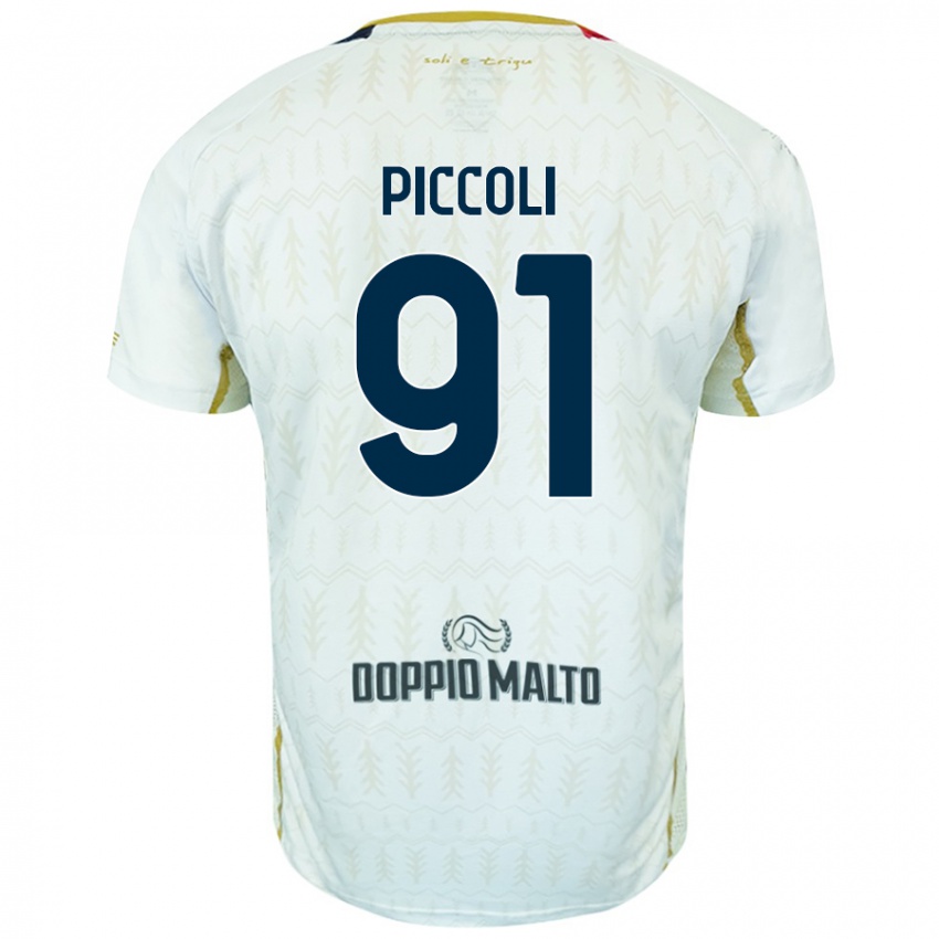 Hombre Camiseta Roberto Piccoli #91 Blanco 2ª Equipación 2024/25 La Camisa Chile