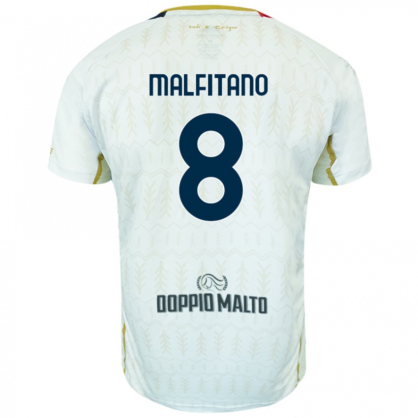 Hombre Camiseta Roberto Malfitano #8 Blanco 2ª Equipación 2024/25 La Camisa Chile