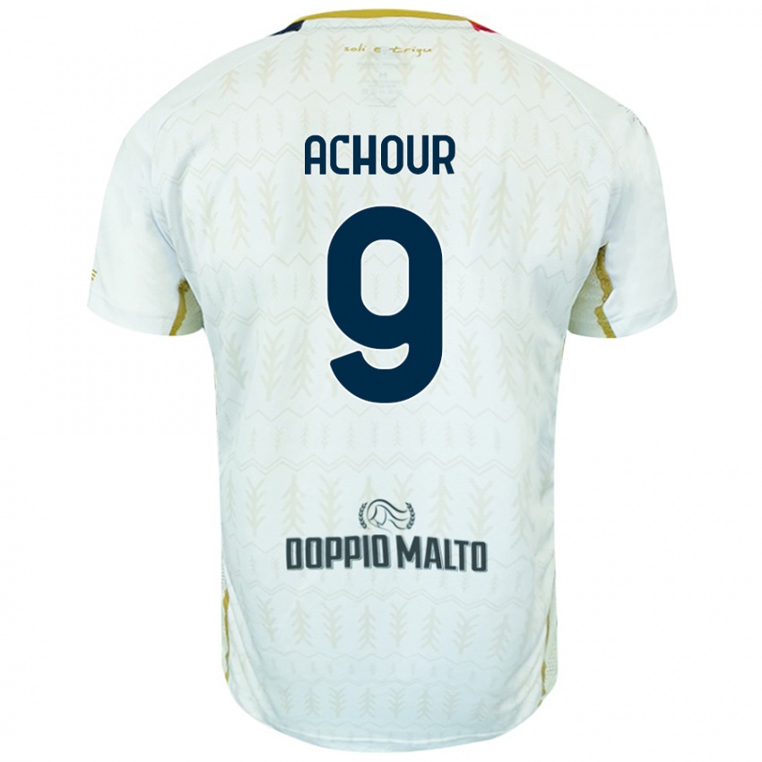 Hombre Camiseta Sofiane Achour #9 Blanco 2ª Equipación 2024/25 La Camisa Chile