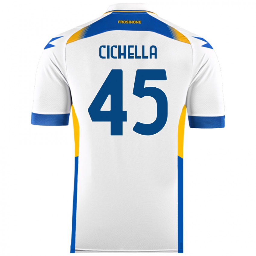 Hombre Camiseta Matteo Cichella #45 Blanco 2ª Equipación 2024/25 La Camisa Chile