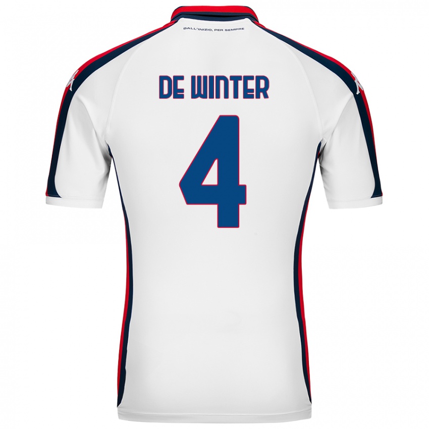 Hombre Camiseta Koni De Winter #4 Blanco 2ª Equipación 2024/25 La Camisa Chile