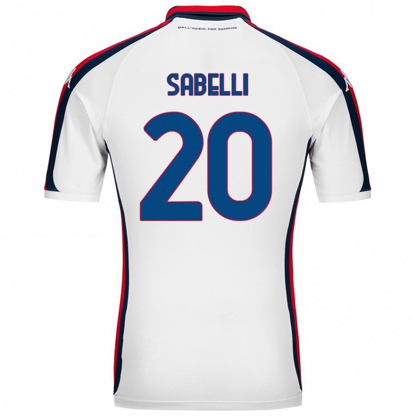 Hombre Camiseta Stefano Sabelli #20 Blanco 2ª Equipación 2024/25 La Camisa Chile