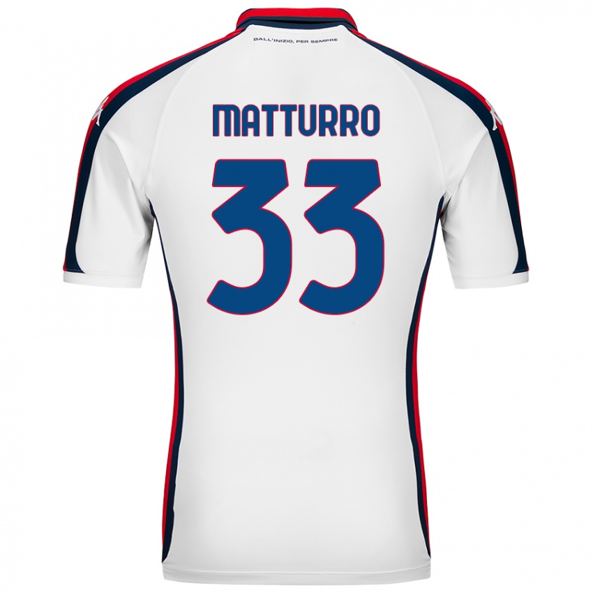 Hombre Camiseta Alan Matturro #33 Blanco 2ª Equipación 2024/25 La Camisa Chile