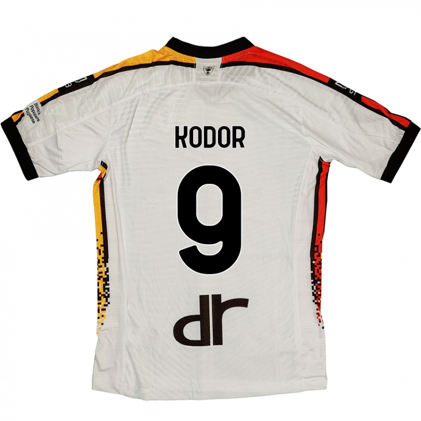 Hombre Camiseta Jason Kodor #9 Blanco Negro 2ª Equipación 2024/25 La Camisa Chile