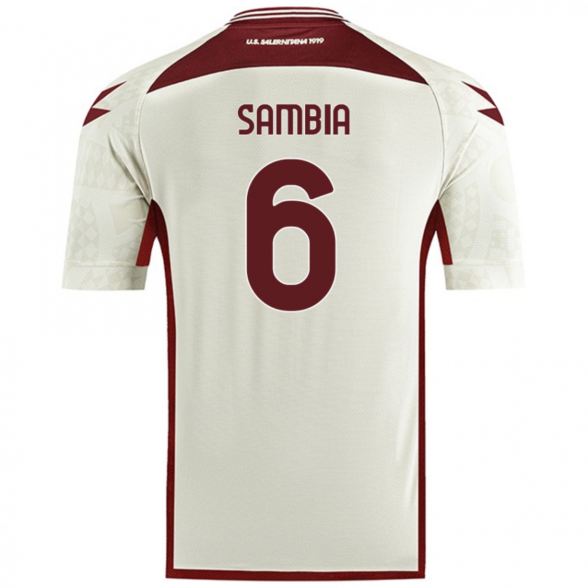 Hombre Camiseta Junior Sambia #6 Color Crema 2ª Equipación 2024/25 La Camisa Chile