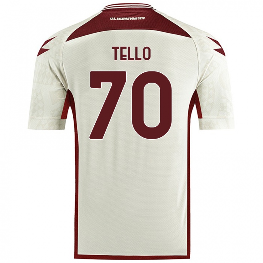 Hombre Camiseta Andrés Tello #70 Color Crema 2ª Equipación 2024/25 La Camisa Chile