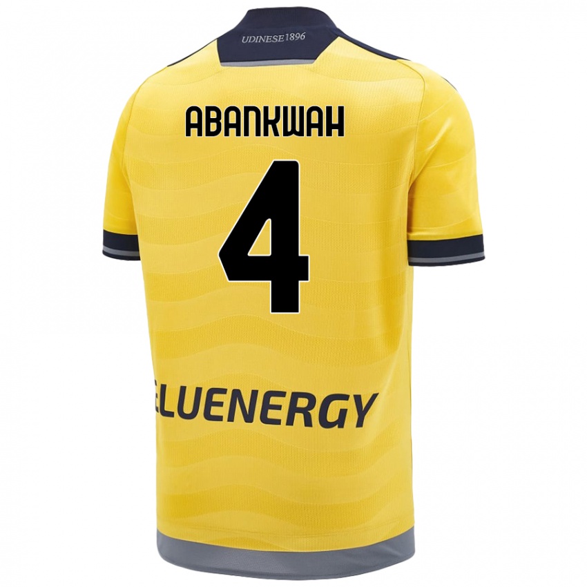 Hombre Camiseta James Abankwah #4 Dorado 2ª Equipación 2024/25 La Camisa Chile