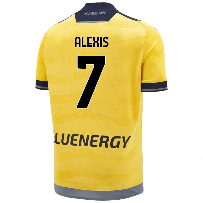 Hombre Camiseta Alexis Sanchez #7 Dorado 2ª Equipación 2024/25 La Camisa Chile