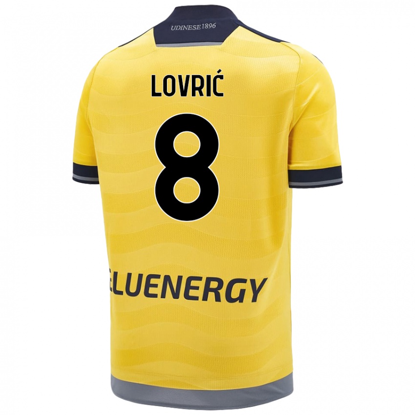 Hombre Camiseta Sandi Lovrić #8 Dorado 2ª Equipación 2024/25 La Camisa Chile