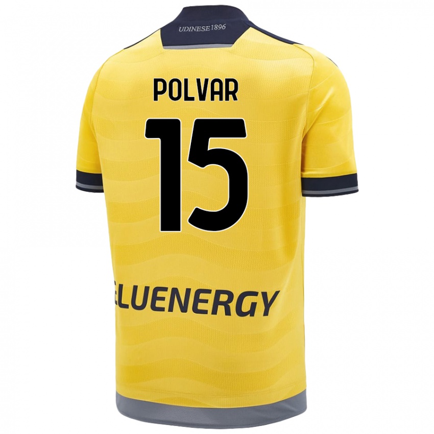 Hombre Camiseta Francesco Polvar #15 Dorado 2ª Equipación 2024/25 La Camisa Chile