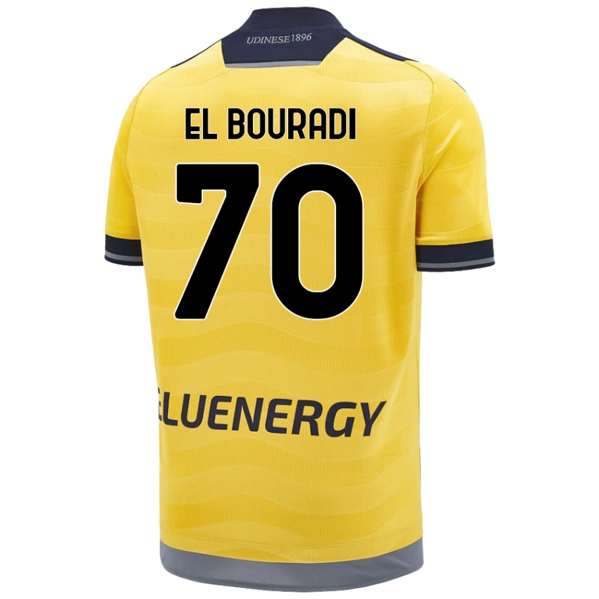 Hombre Camiseta Walid El Bouradi #70 Dorado 2ª Equipación 2024/25 La Camisa Chile