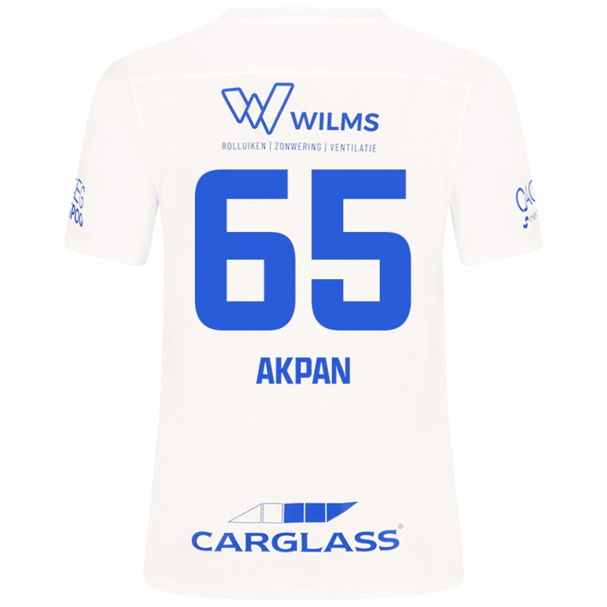 Hombre Camiseta Christian Akpan #65 Blanco 2ª Equipación 2024/25 La Camisa Chile