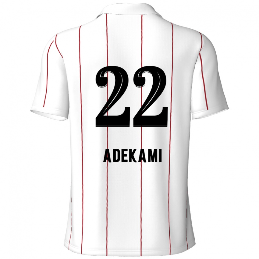 Hombre Camiseta Farouck Adekami #22 Blanco Negro 2ª Equipación 2024/25 La Camisa Chile