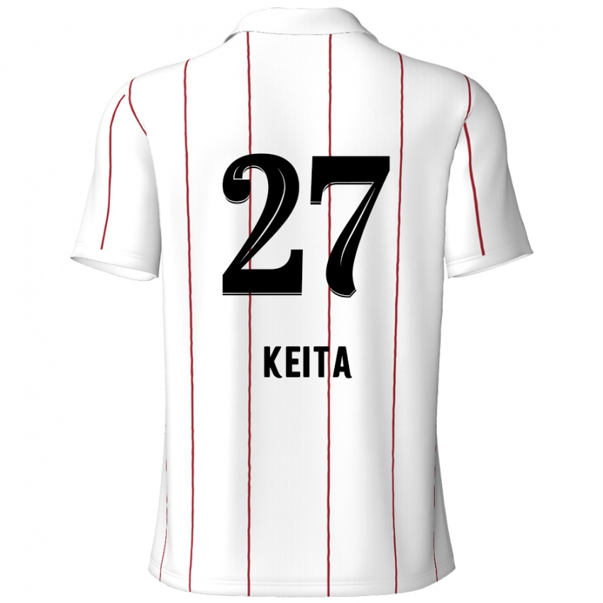 Hombre Camiseta Mandela Keita #27 Blanco Negro 2ª Equipación 2024/25 La Camisa Chile