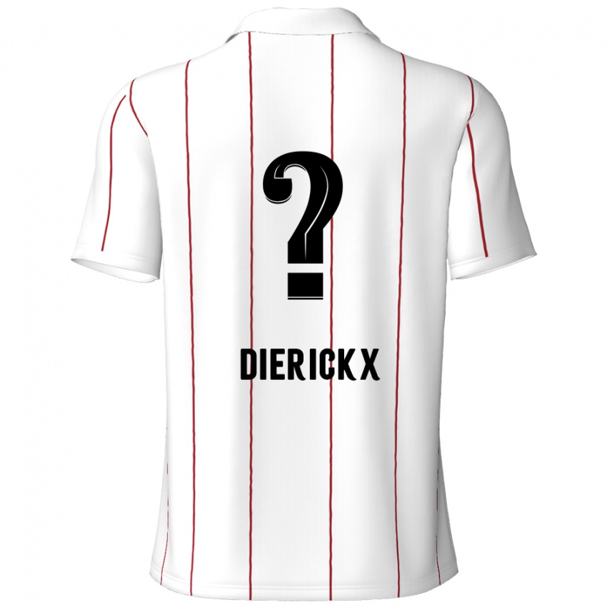 Hombre Camiseta Xander Dierickx #0 Blanco Negro 2ª Equipación 2024/25 La Camisa Chile