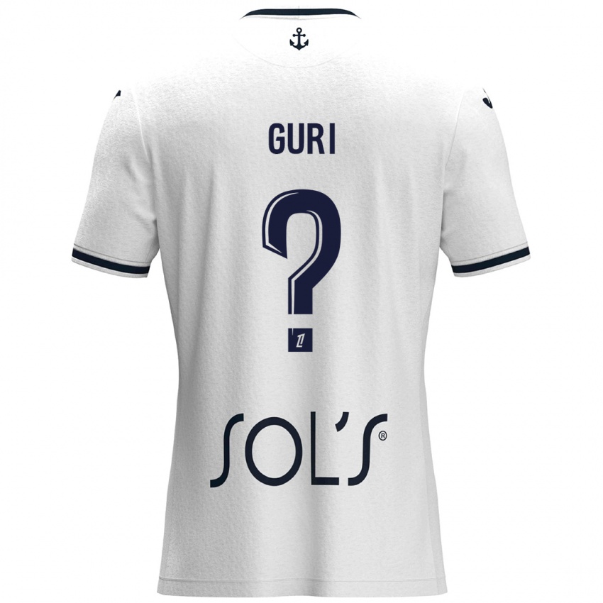 Hombre Camiseta Gabriel Guri #0 Blanco Azul Oscuro 2ª Equipación 2024/25 La Camisa Chile