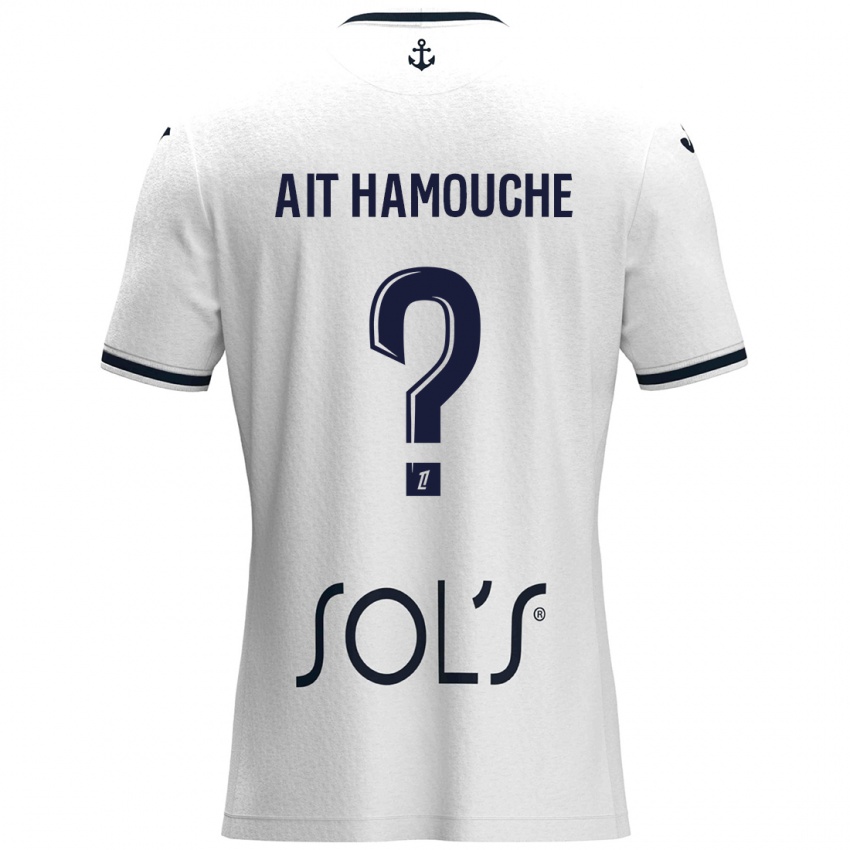 Hombre Camiseta Massyl Ait Hamouche #0 Blanco Azul Oscuro 2ª Equipación 2024/25 La Camisa Chile